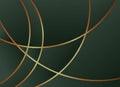 Luxury dark green background with golden lines element.